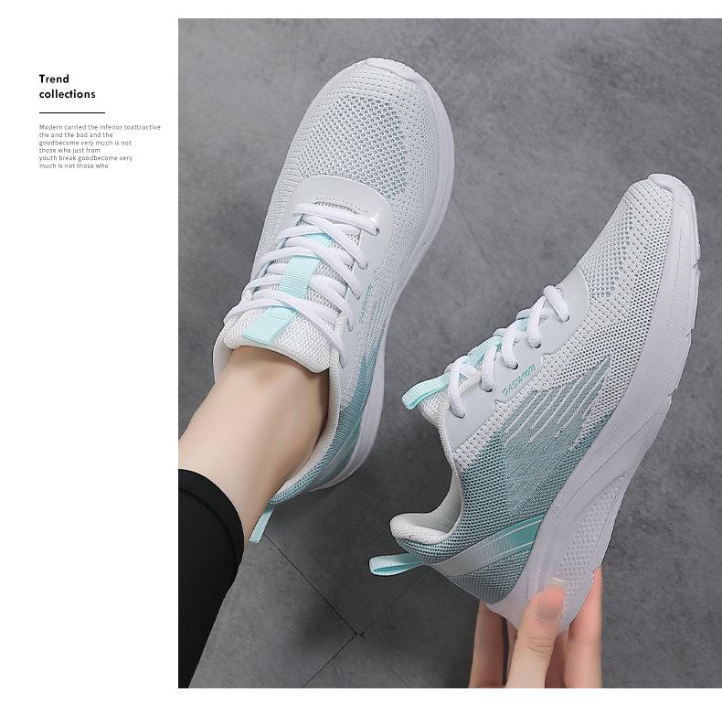 Brand Women's Breathable Flyknit Running Shoes - Lightweight, Shock-Absorbing, Non-Slip Fitness Sneakers