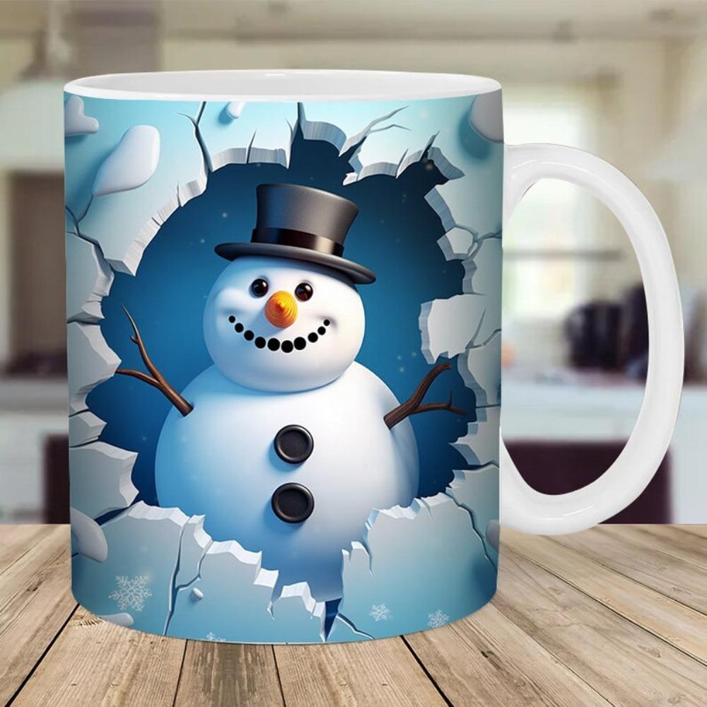 Christmas snowman ceramic coffee mug tea cup
