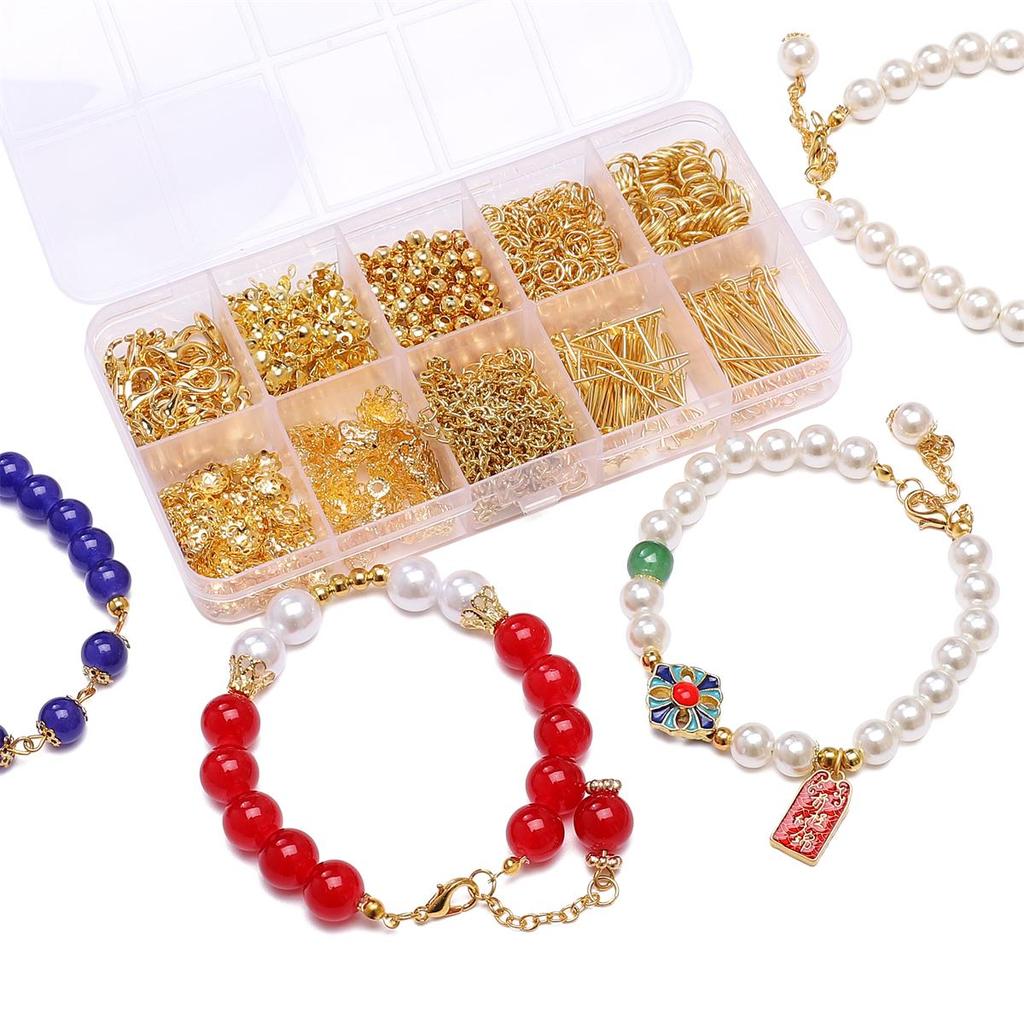 820Pcs Metal Jump Rings, Clasps Lobster Chain Spacer Beads Pin DIY Jewelry Accessories