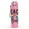 1PC Beach Please Sunglasses Letter 750ml Color Plastic Sports Water Bottle Leakproof Flip Straw Lid Suitable for Sports Office Home Use