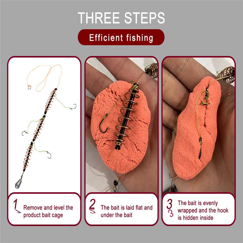 FTK 3 Pieces/Batch Feeder Cage Lure for Carp Fishing Carp Spring Fishing Freshwater and Saltwater