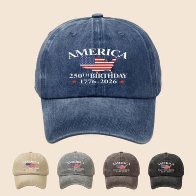 1 Stück Damen-Baseballkappe mit 250. Geburtstags-Jubiläumsserie der Vereinigten Staaten, Vielseitige Retro-Soft-Top-Dad-Kappe für den Außenbereich