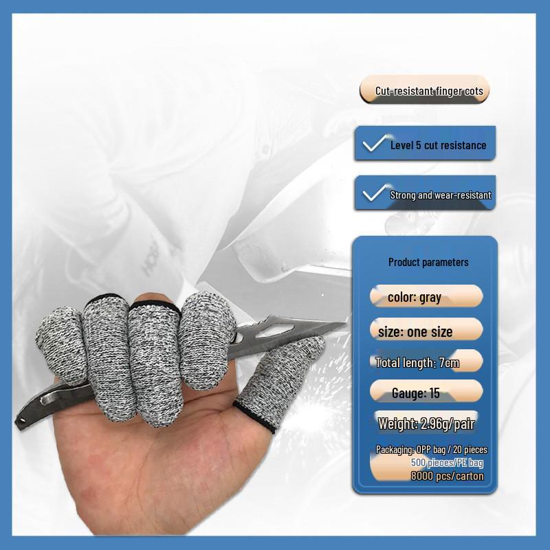 Level 5 Cut-Resistant, Anti-Slip Finger Cots | Breathable Wear-Resistant Protection for Gardening, Picking, and Carving