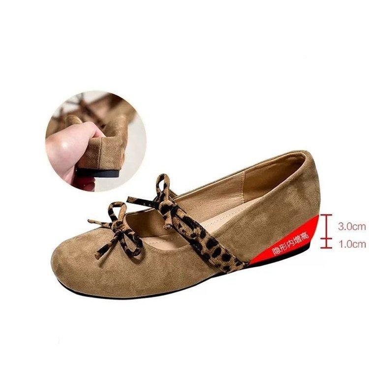 

Вариант из овчины! Ретро одинарная обувь женская замшевая с круглым носком, с неглубоким вырезом, леопардовым принтом и бантом, со скрытой платформой, туфли Мэри Джейн, балетки 40 хаки