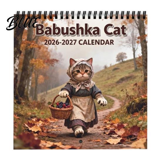 Cute Animal Illustration 12 Monthly Jan -2027 Wall 2027 Calendar Cat Dec 2027 Hanging Floral
