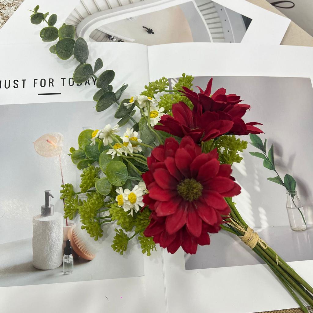 Simulated Daisy Bouquet Bottle Hand Tied Flower Table Bouquet Fake Flowers Bride Holding Flowers Photography Props Silk Flowers