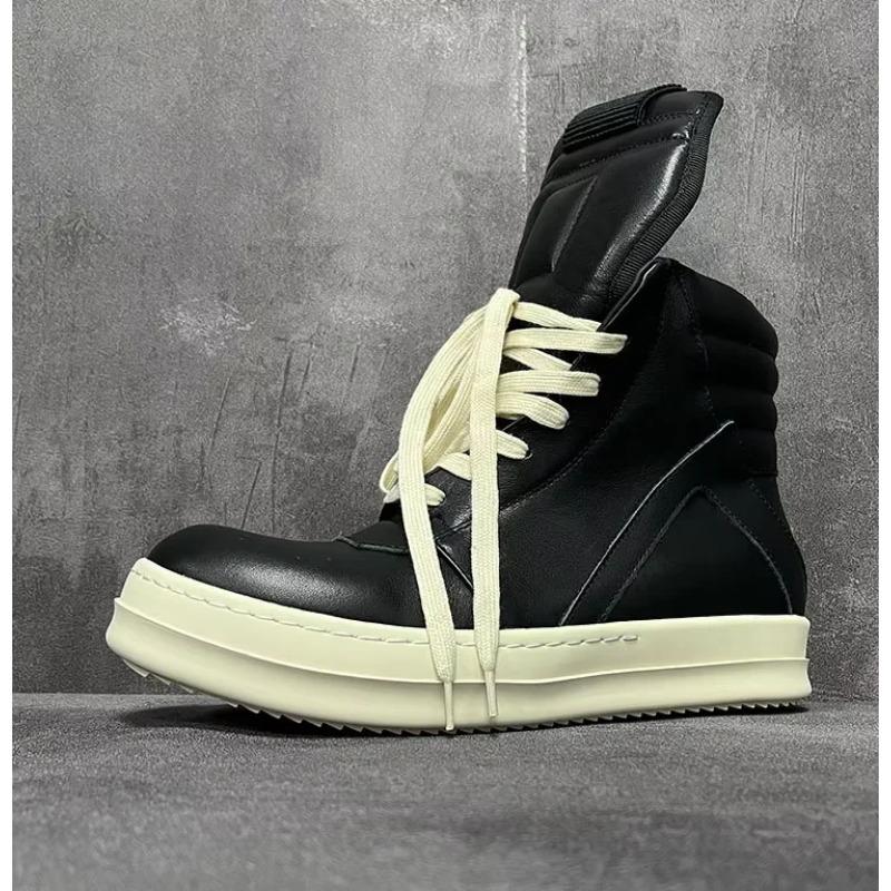 

Men‘s High Top Shoes Women Leather Platform Sneakers Casual Luxury Lace Up Zip Autumn Black Classic Designer Boots 47