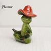 Vielseitige Tischdekorationen Yoga-Pilz Frosch Figur, Kreative Harzstatue, Niedliche Sitzende Tierfiguren Grünes Ornament für Zuhause Büro