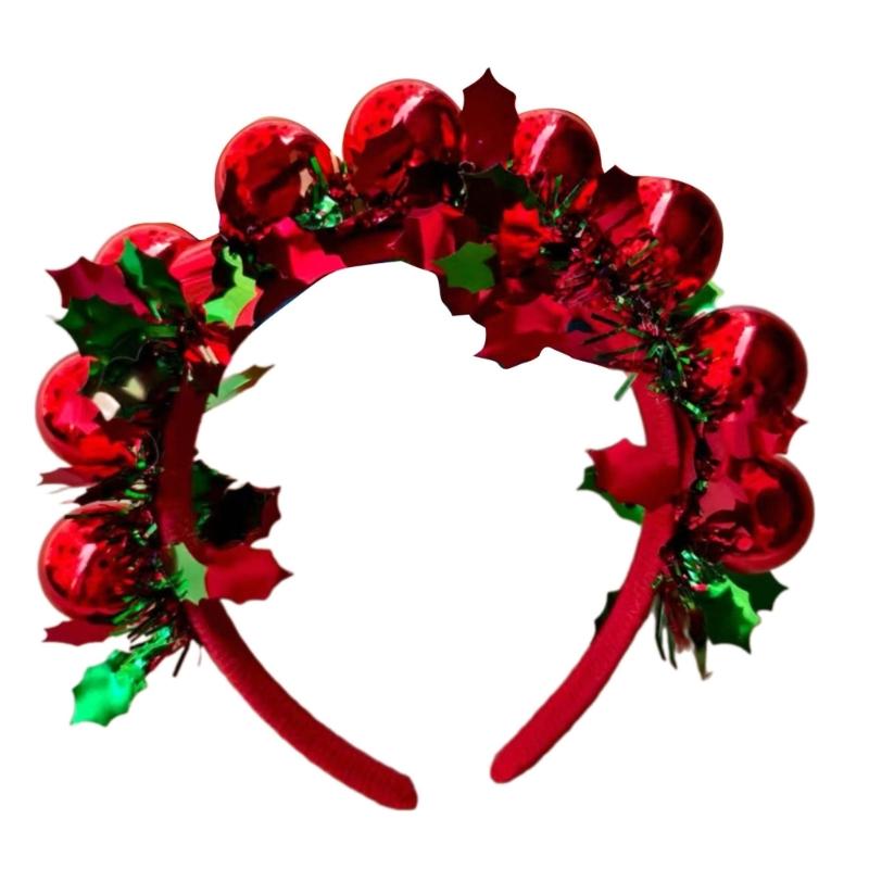 Festival-Kopfschmuck mit Weihnachtskugeln-Akzent, stilvoller Haarreif, Kunststoff-Kopfschmuck für Familienfeiern, Zusammenkünfte