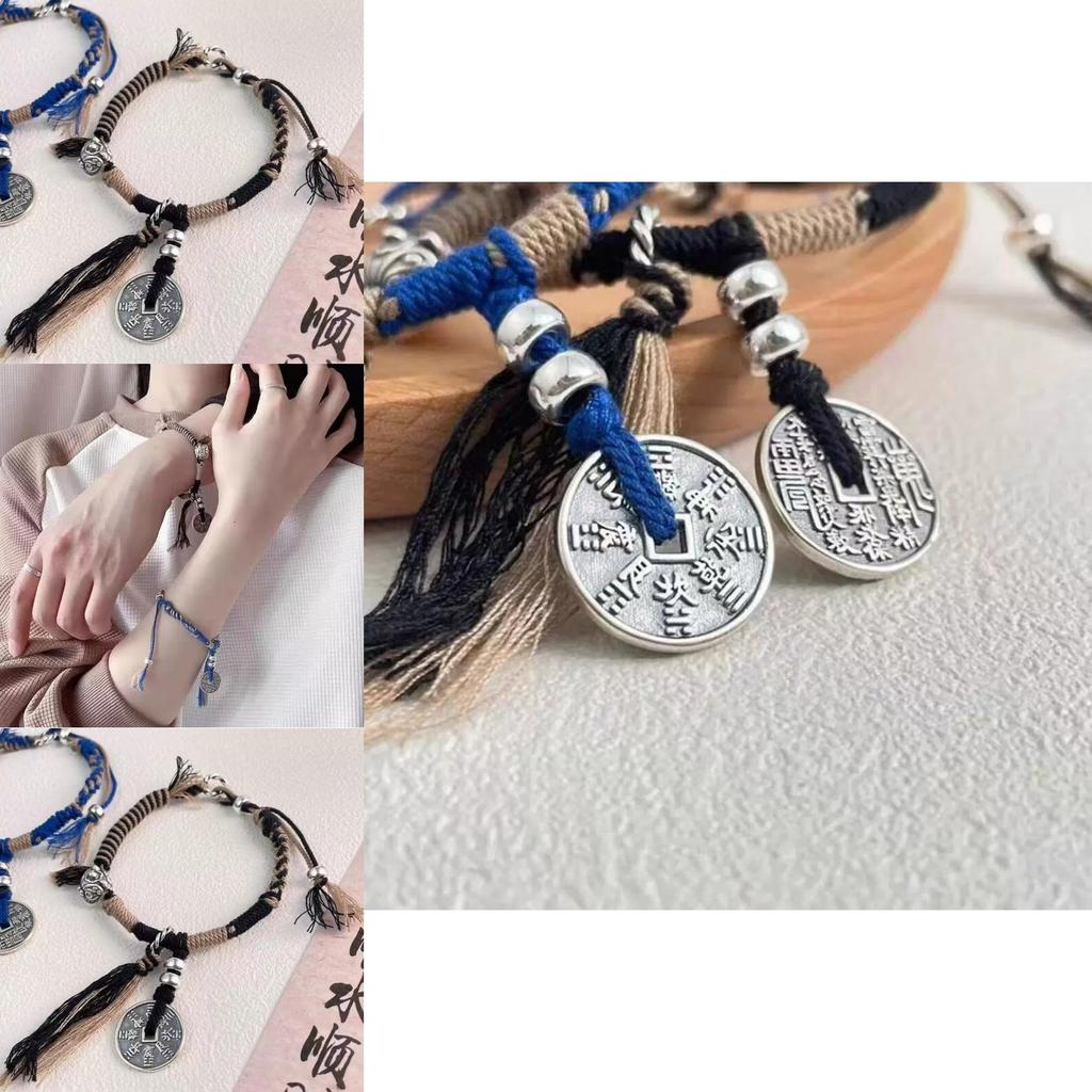 Stylish New Chinese Retro Dual Birth Taiji Mountain Ghost Flower Hand Jewelry Bracelet For Women
