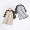 Plus Size Women's Retro Colorblock Raglan Sleeve Ice Cotton T-shirt