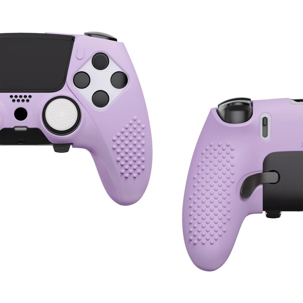 PlayVital Silicone Cover Case for PS5 Edge Soft Rubber Protective Skin with Thumb Grip Cap 3D Stud Edition Stud Edition Bright Non-Slip Controller, -