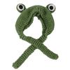 Autumn And Winter Big Eyed Frog Hat Head Cover Handmade Ear Protection Hair With Hat Korean Version Green Cute Knitted Yarn