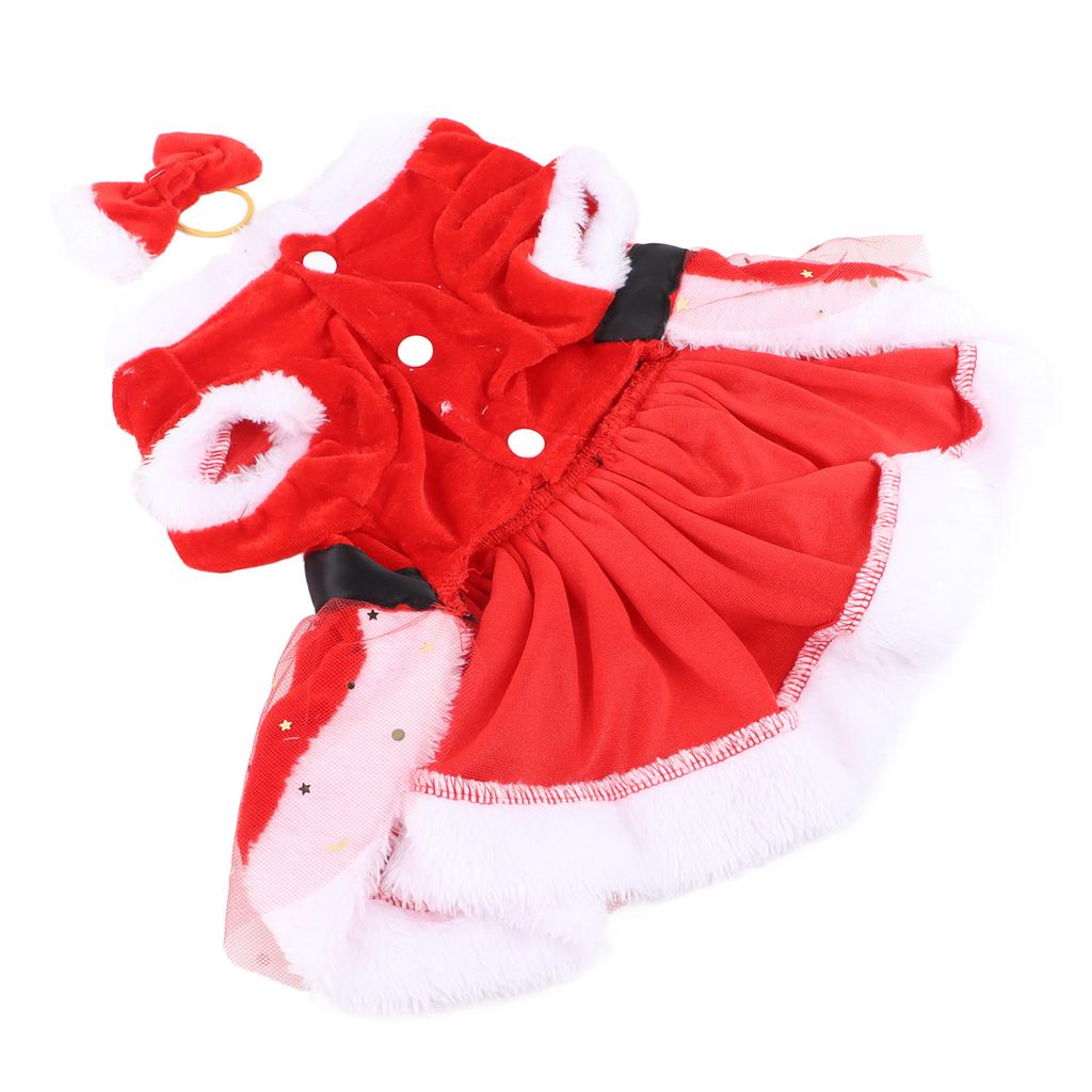 Hund Katze Weihnachtsbekleidung Haustier Weihnachtskostüm Niedlich Bequem Verstellbar mit Schleife Kopfschmuck für Weihnachts-Mottoparty