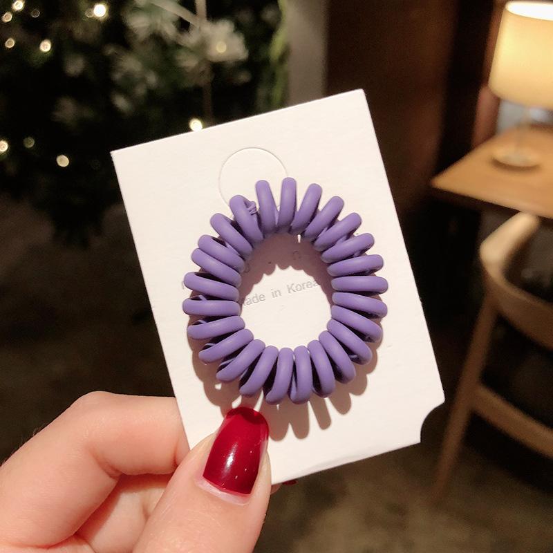Telephone Line Hair Band Women's Hair Rope Korean Seamless Matte Hair Band Simple Rubber Band Tie Hair Rubber Band