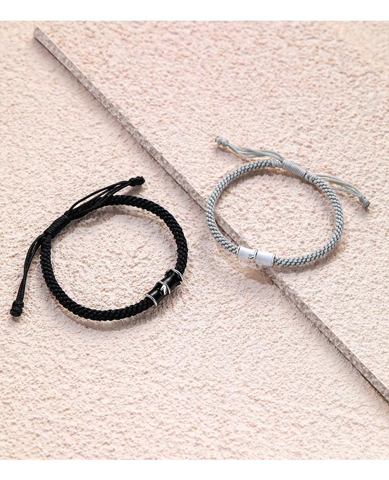 Bambu Gümüş Çift Bileklikleri - Erkek ve Kadınlar İçin El Yapımı Niş Tasarım, Mükemmel Yılbaşı Hediyesi.