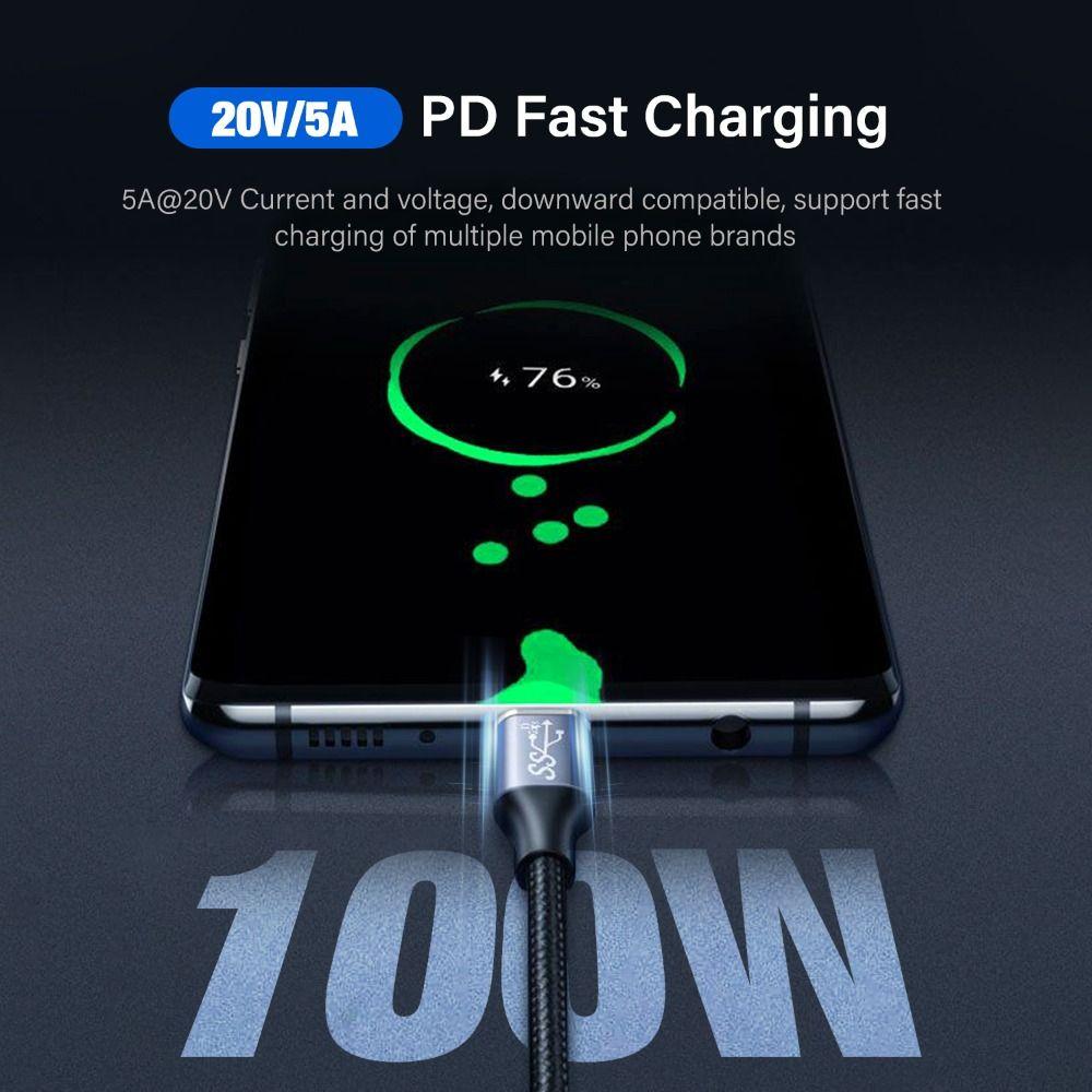 PD 100W Fast Charging Line 20Gbps Video Wire Professional USB-C Data Cord  for Laptop/Phone/Camera