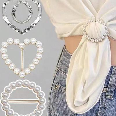 3pcs Clothes Corner Knot Buckle, T-Shirt Waist Decorative Ring and Creative Scarf Buckle, Suitable for Clothes, Belts & Scarves