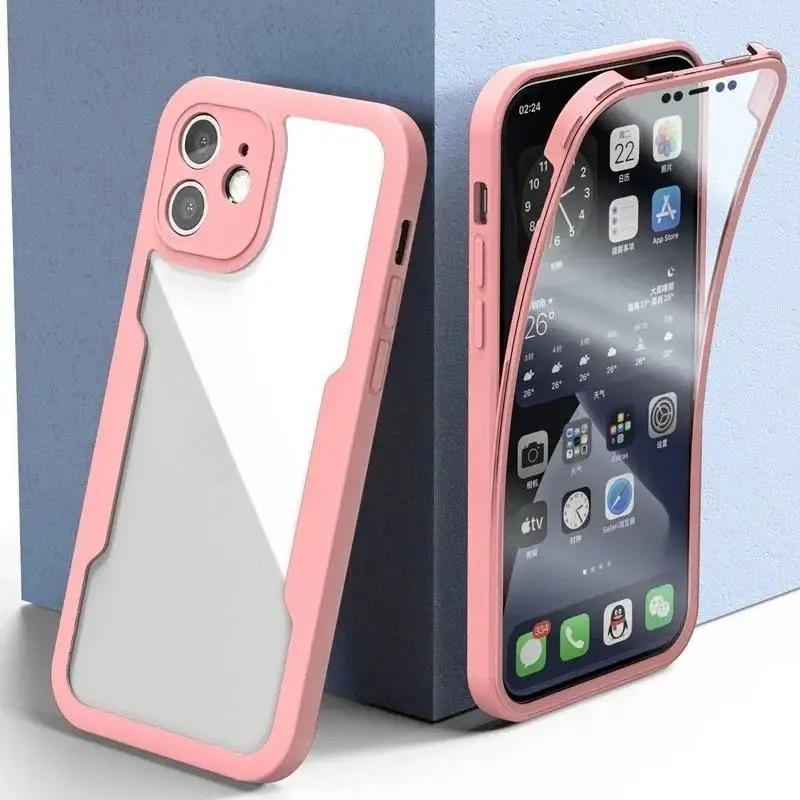 360 Full Cover Case For iPhone 17Air 16 15 14 13 11 12 Pro Max 16Plus Silicone Screen Shockproof Cover Protection Armor Cover