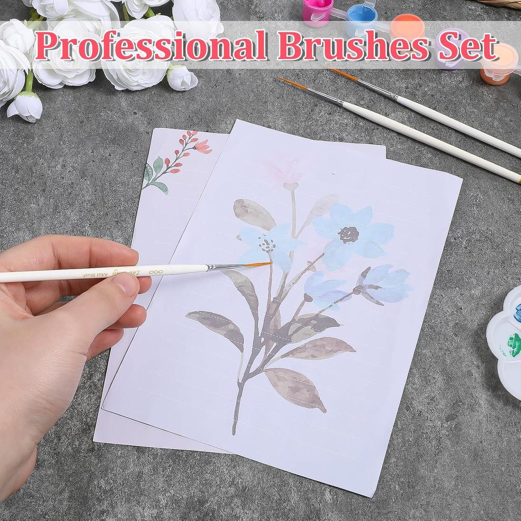 6 Pcs Fine Point Liner Cake Painting Brush Set Cake Brushes Fine Detail Paintbrushes for Cookie Decorating, Icing Pastry, Glitter, Watercolor,
