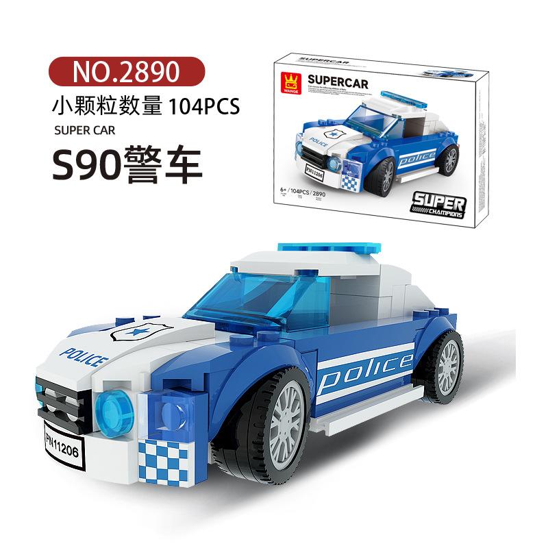 

Wanger 2870-90 Formula Racing Sports Car Police Car Series Детские сборные строительные блоки Игрушки чёрный/синий