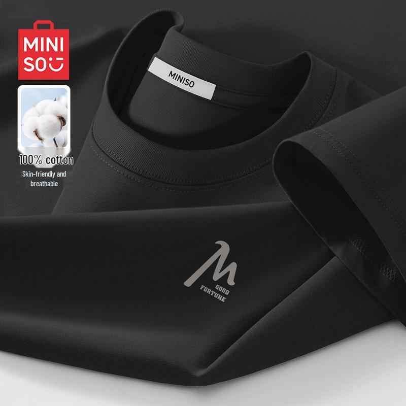 MINISO Men s American Retro Pure Cotton Short Sleeve T-Shirt 2XL
