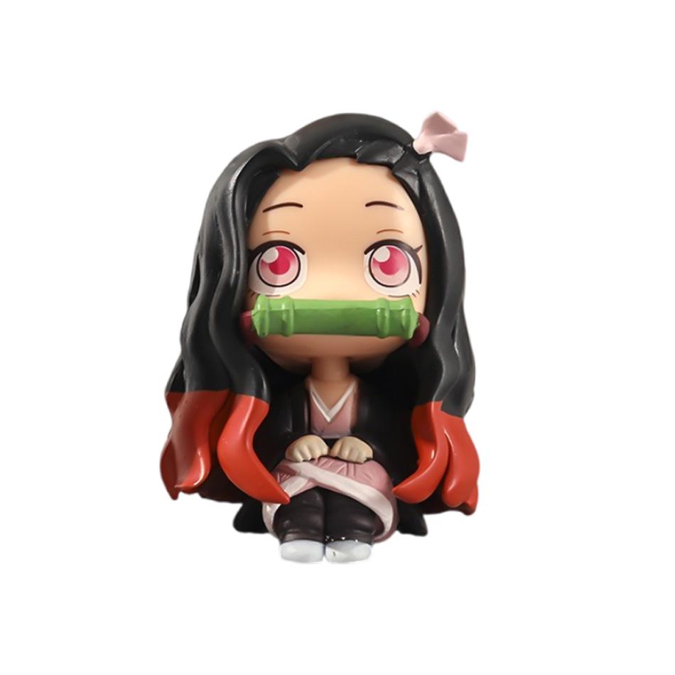 9cm Anime Demon Slayer Figure Kamado Nezuko Kamado Tanjirou Kawaii Q Version Action Figural PVC Model Toys Gift