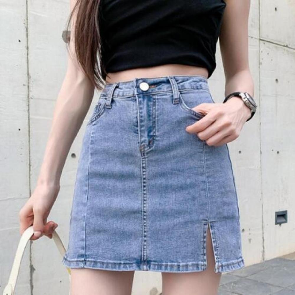 New Arrivals Open Run Dorelu Women Blue Slit Short Skirt Ss