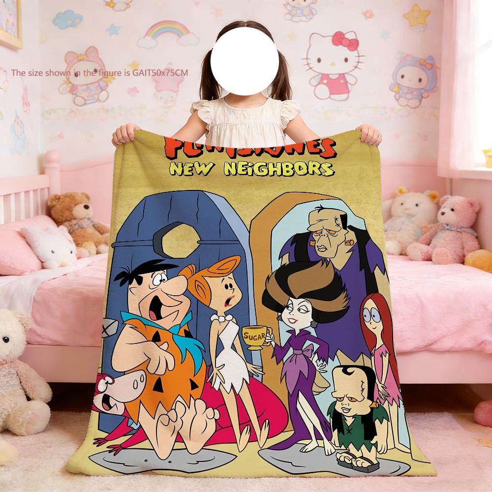 

Blanket For Soft Throw Blanket for Funny The Picnic Bed Sofa Cartoon Home Bedroom Cozy F-Flintstones Warm Comfortable 75x90cm