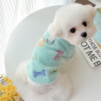 Dog Vest Harness Winter Warm Puppy Jacket Hearted Print Plush Pet Clothes Cold Weather Dog Hoodie Super Soft Warm