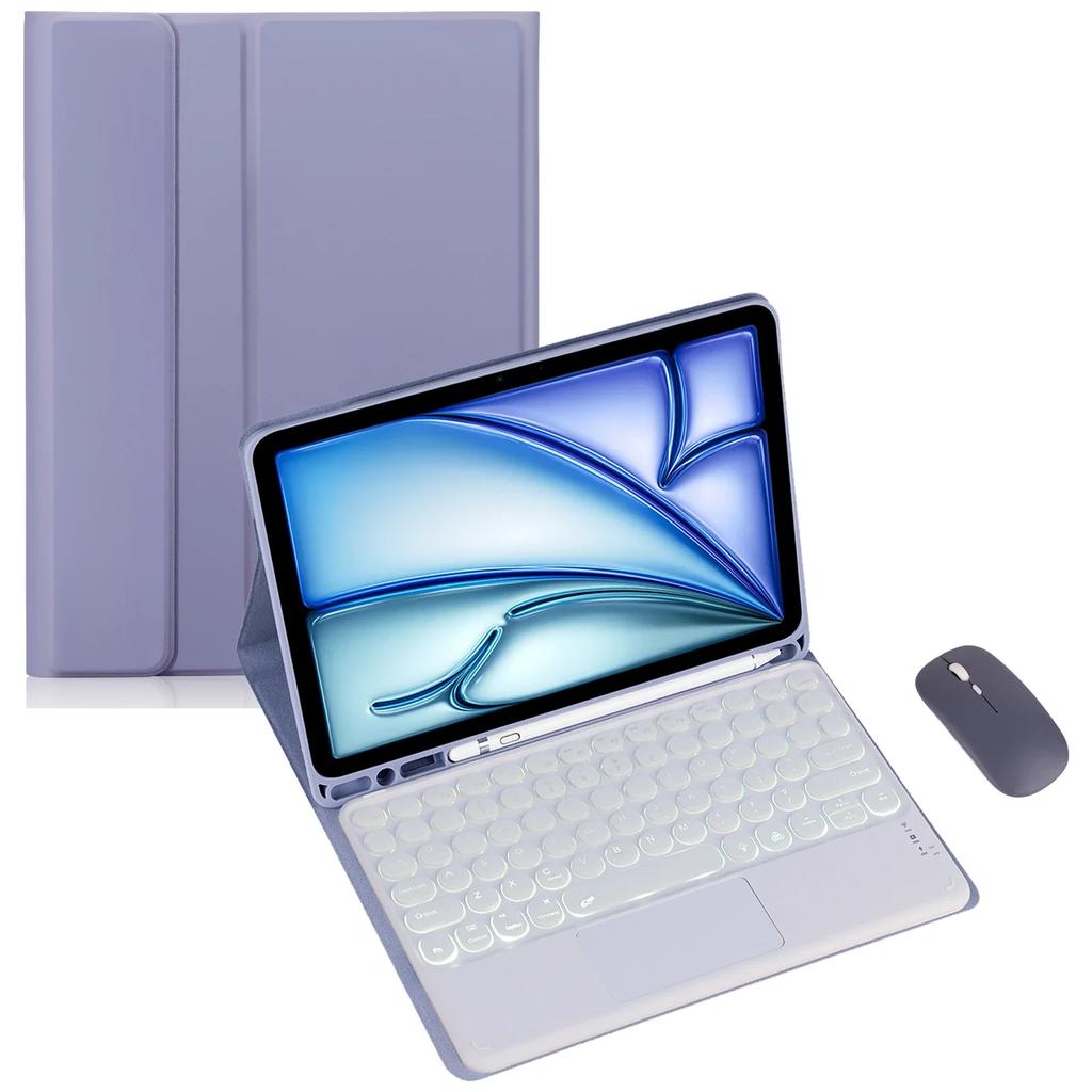 Circular Keyboard Case & Mouse for Samsung Galaxy Tab A8 10.5inch Tablet Spanish/Japanese/Hebrew/Arabic/Ltalian Keyboard Cover
