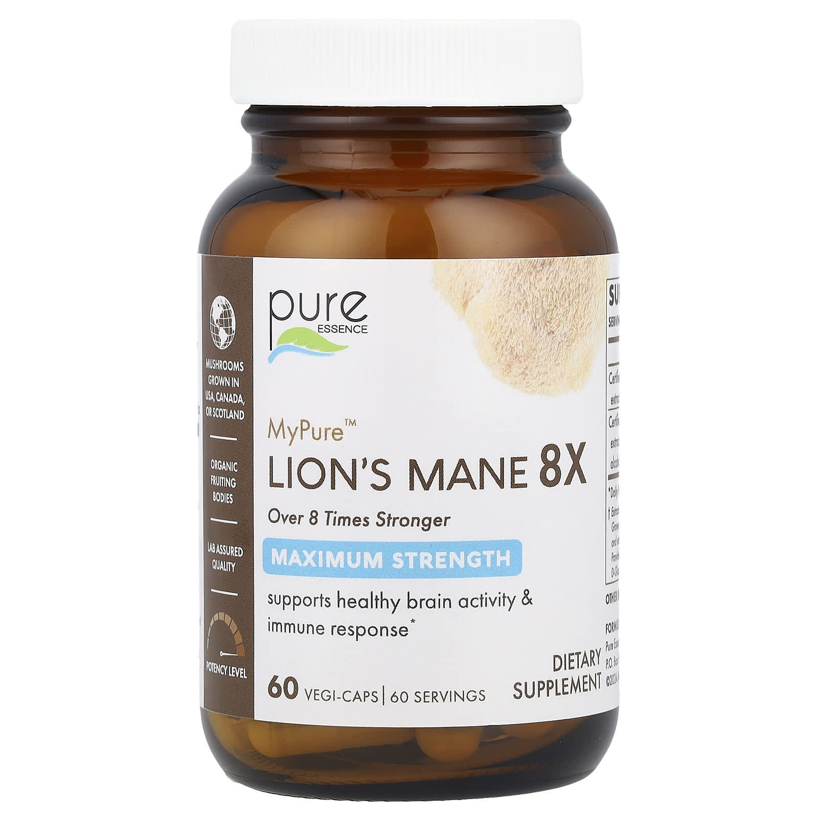 

Mypure™, Reishi Mushroom 8X, Maximum Strength, 60 Veggie Caps