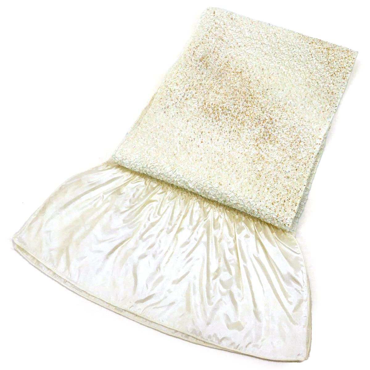 

Obiage Shibori Gold Color Glitter Furisode Stylish Kimono Japanese Style White with Glitter White [Kyoto Usagido] OA-380 (White) білий