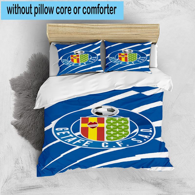 3PCS Getafe Football Crest Bedding Set,Including 1pc Duvet Cover And 2pcs Pillowcases Perfect for Bedroom, Dormitory, Fan Christmas gift