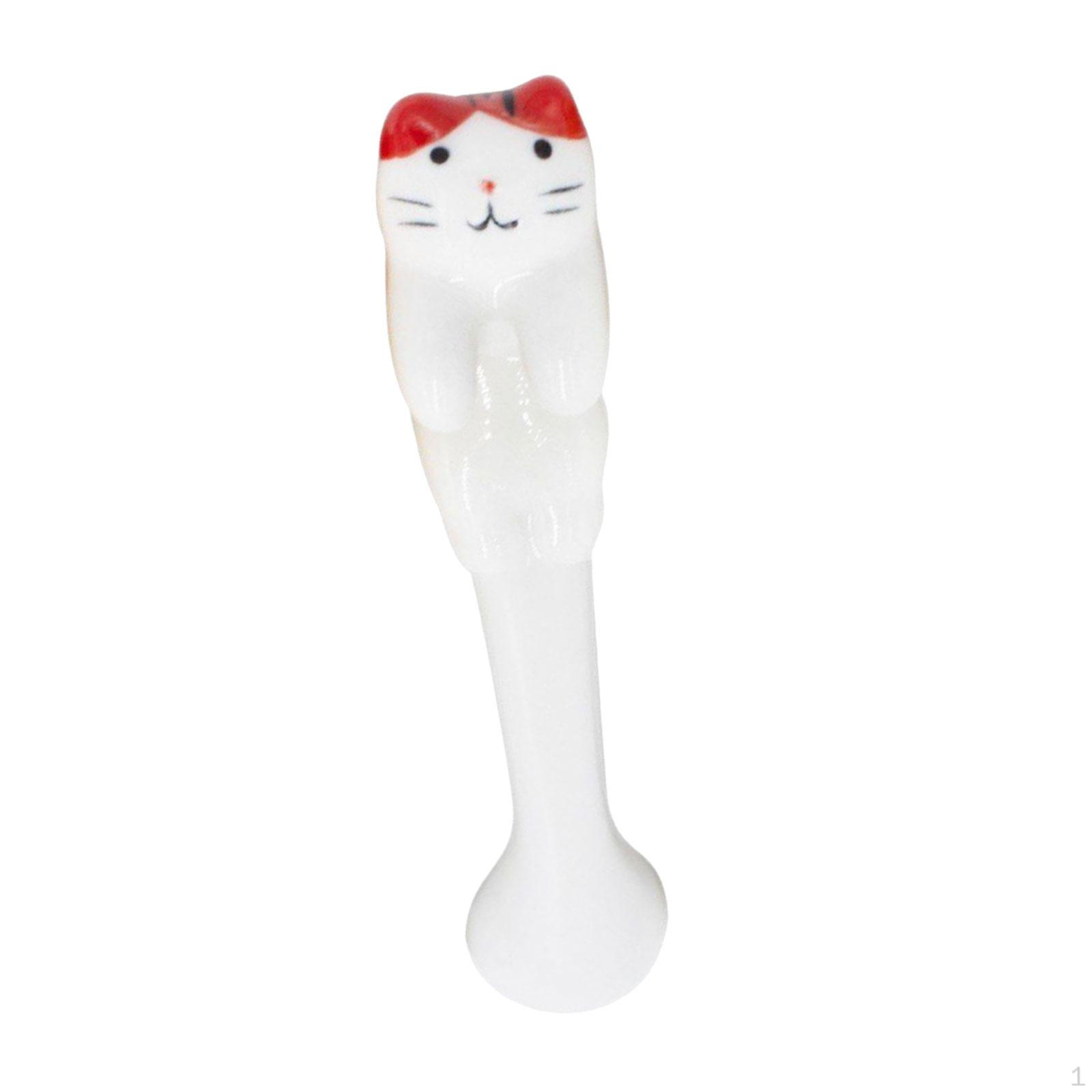 Cartoon Animals Hanging Spoons Ceramic Cat Spoon Kitchen Accessories Cup Teaspoons Red and White