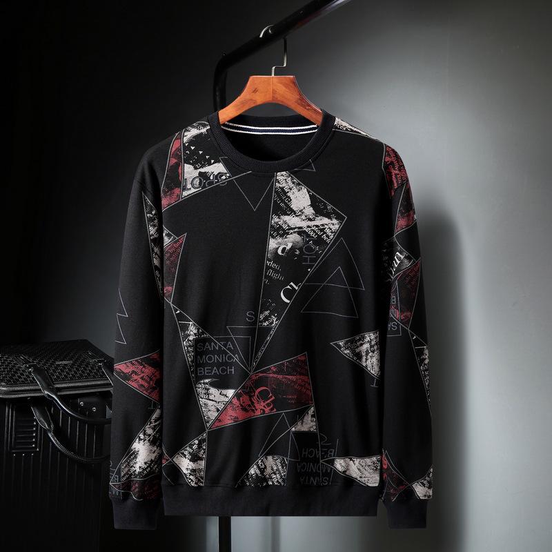 

Men s Plus Size Long Sleeve Crew Neck Sweatshirt - Trendy Loose Print for Spring & Autumn 8XL червоний