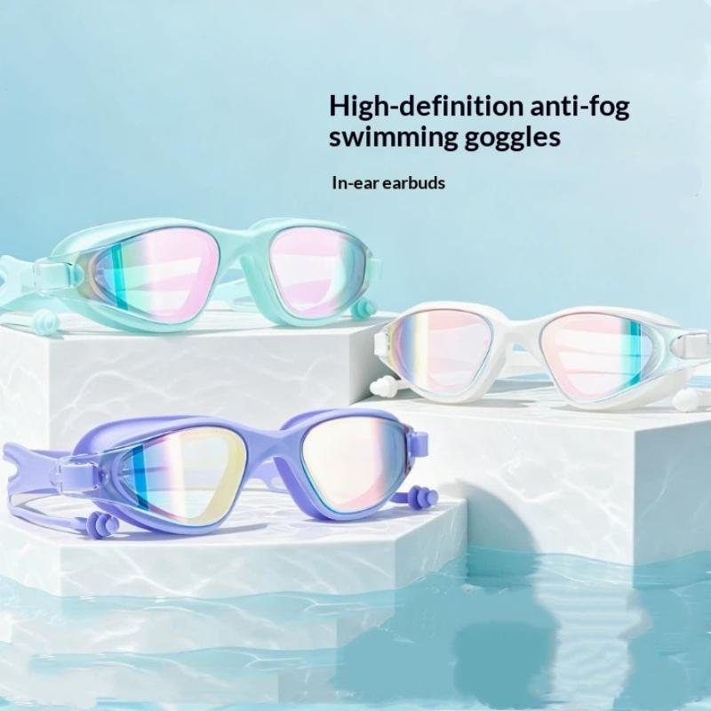 Adult Swimming Goggles Anti Fog HD Waterproof Oversized Frame Adjustable Strap for Men Women Beach Swim
