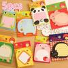 New 5 PCS Cartoon Stickers Bookmark Animal Shape Cute Sticky Notes Sticker Marker Memo Notepad Gift Stationery Office Accessory
