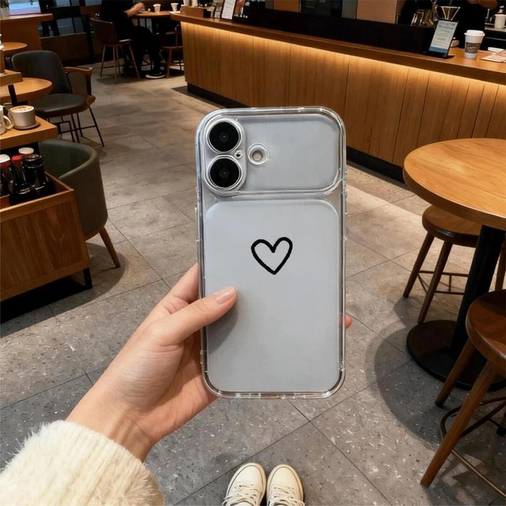 Simple Love Applies To Apple 16/17Pro Large Window Mobile Phone Case iPhone15/14/13 Matte 12 Soft 11