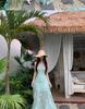 Seaside Resort Mint Green Spaghetti Strap Dress - Women's 2026 Summer Waist-Cinching Long Gown