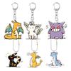 Creative Anime Pocket Monster Gengar Charizard Umbreon Cartoon Acrylic Keychain Decoration 5cm Keyring Charm Birthday Gifts Toys