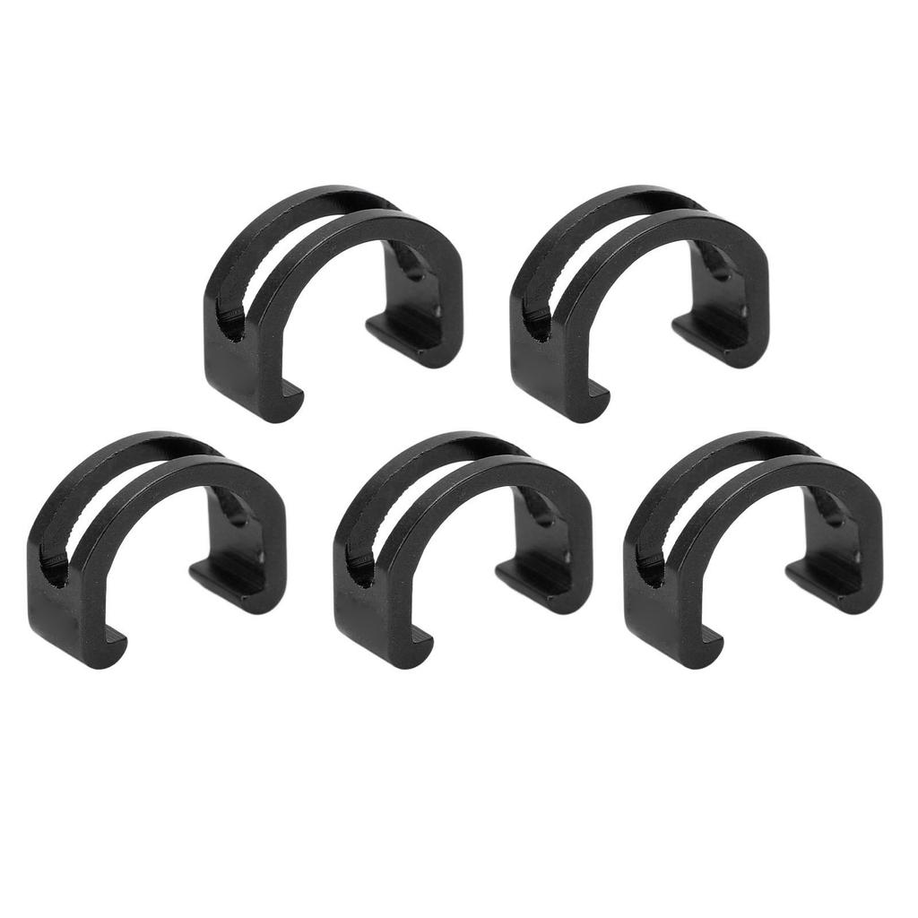 RISK 5pcs Set Aluminum Alloy Bicycle C Type Buckle Reusable U Shaped Snap Clamp for CyclingBlack