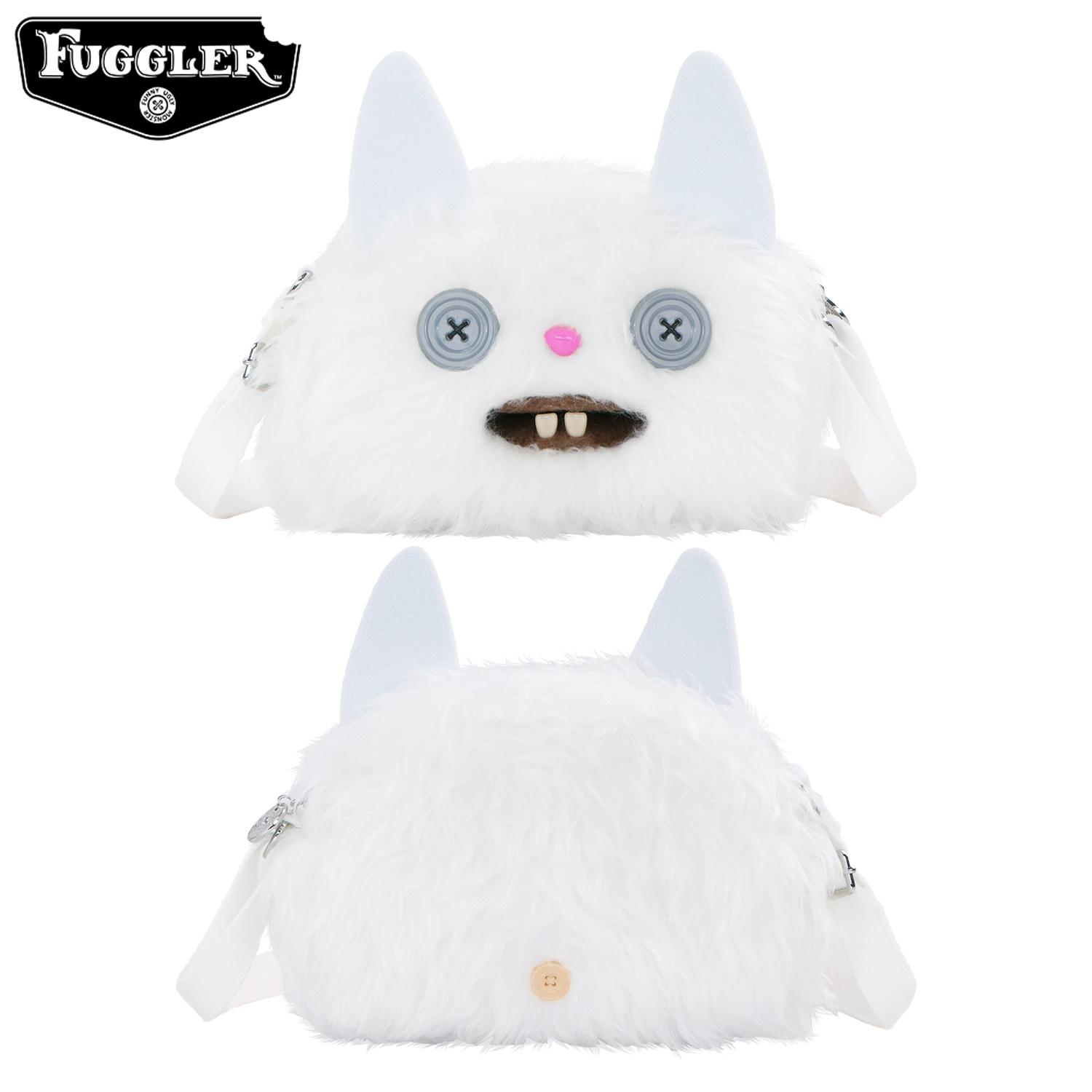 Market-6 Lelijke Tanden Monster Knuffel Schoudertas CHEEZEE Kat Grote Ogen Vreemdeling Sir Belch Kaal Peluche Crossbody Tas white