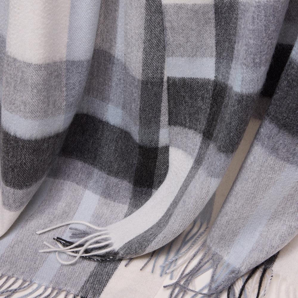 2025 Autumn/Winter Unisex 100% Pure Cashmere Plaid Scarf Shawl