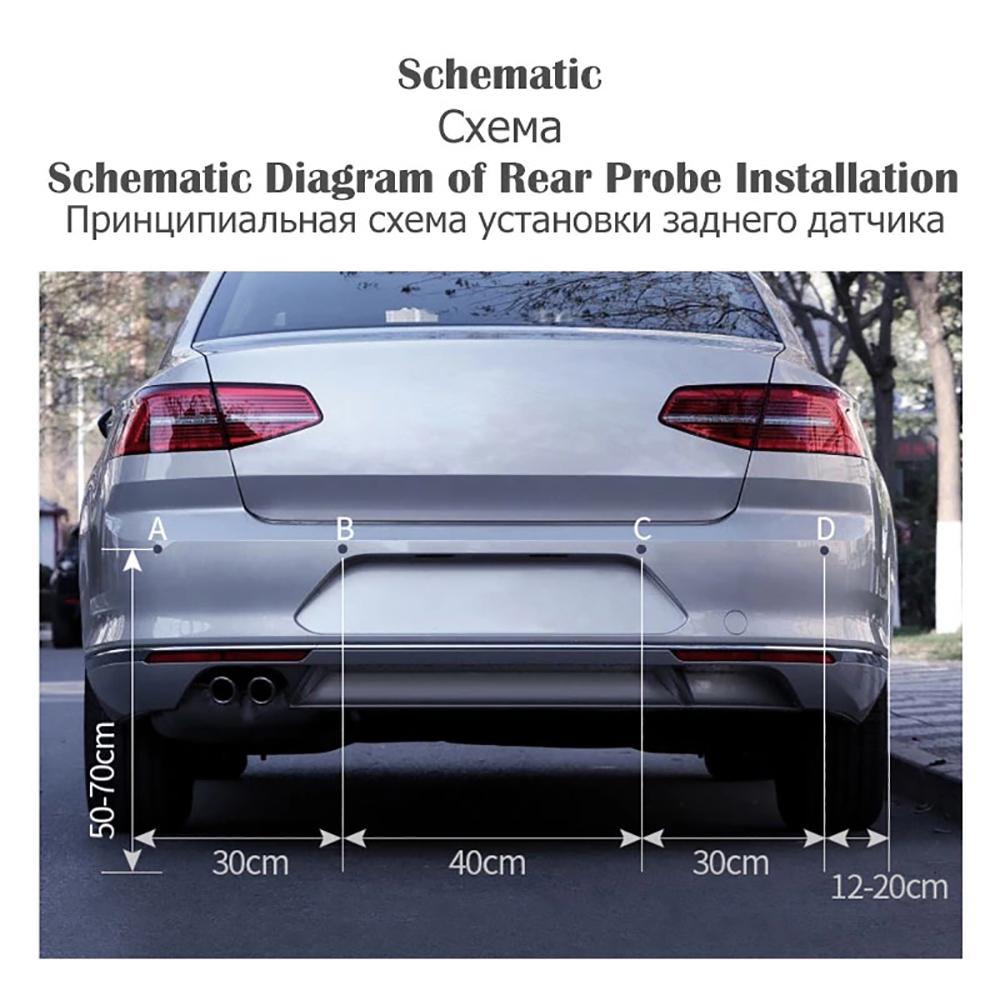 4 Pcs/6 Pcs/8 Pcs Probes Rear Reversing Radars System Parking Sensor Kit LCD Display Car Distance Detection Sound Warning Buzze