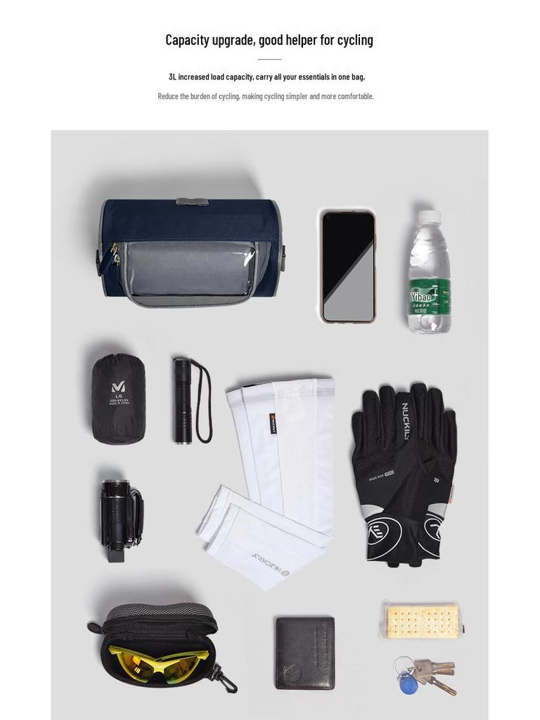 Bolsa Impermeable para Manillar de Bicicleta y Patinete para Almacenamiento Frontal