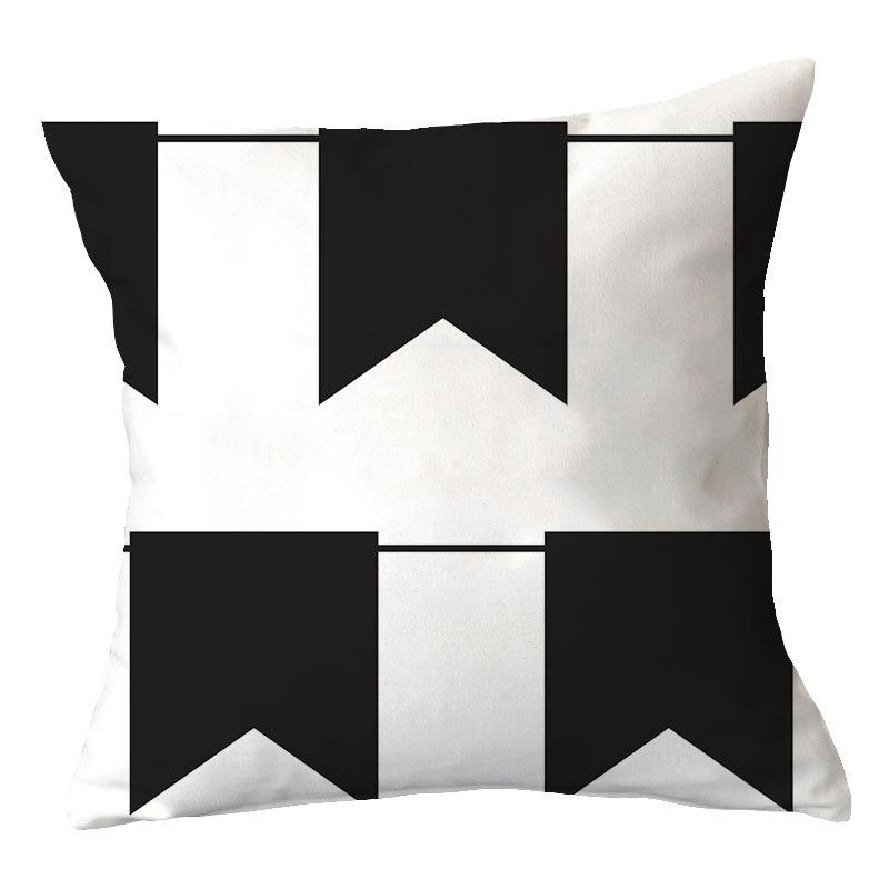 Simple New Blue Geometric Plush Pillowcase Home Fabric Sofa Pillow Cushion Cover