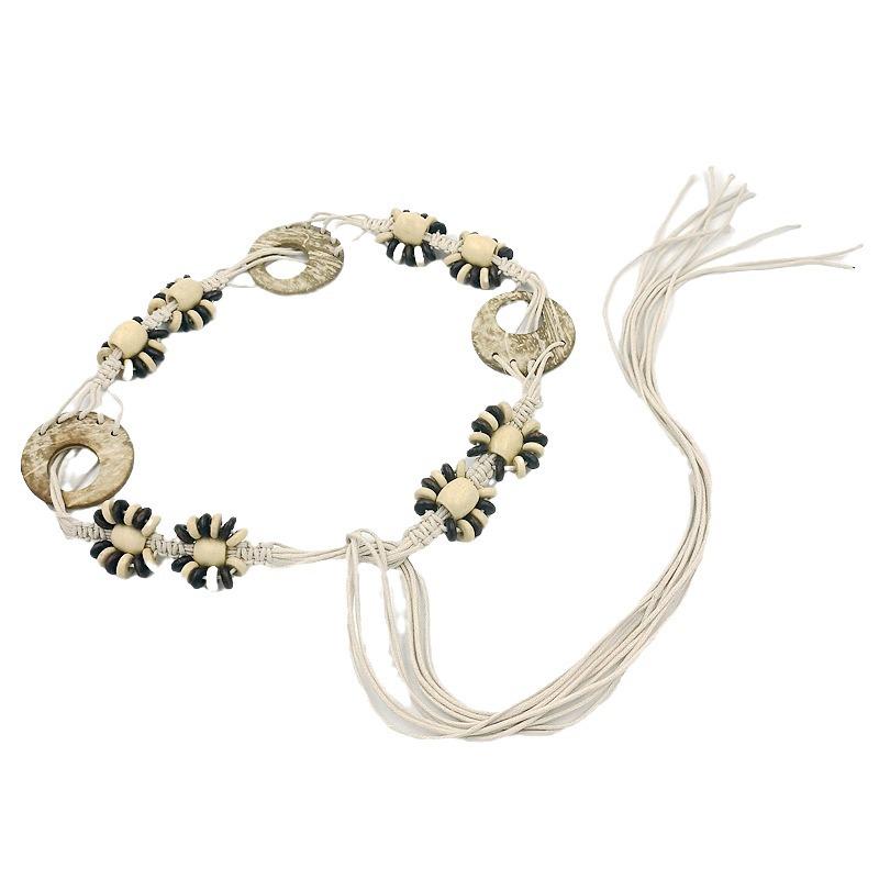 Böhmische handgewebte Perlen-Taillenkette aus Kokosnussschalen für Damen