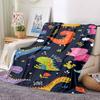 1pc Dino Rainbow Blanket, Lightweight Flannel Throw Blanket For Sofa, Bed, Travel, Camping, Living Room, Office, Couch, Chair, And Bed
