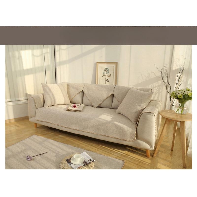 Sofa Cushion Fabric Four Seasons Sofa Slipcover Universal Autumn Linen Simple Modern Thickened Non-Slip Sofa Covers